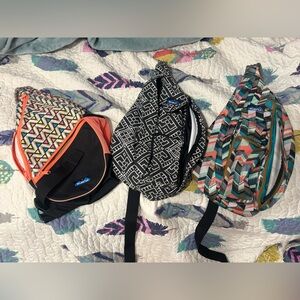 3 KAVU crossbody backpacks. No tears, no stains.
